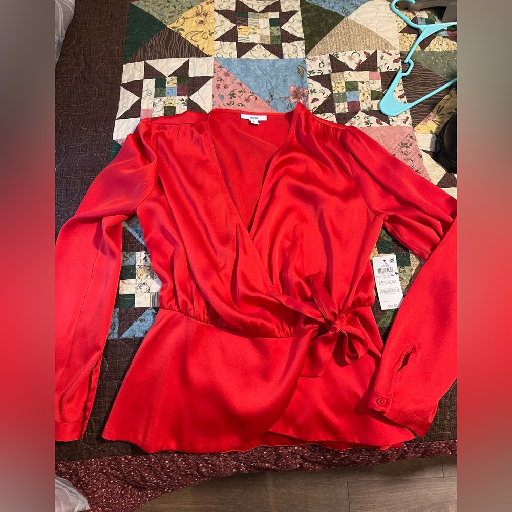 BRAND NEW Red silk top